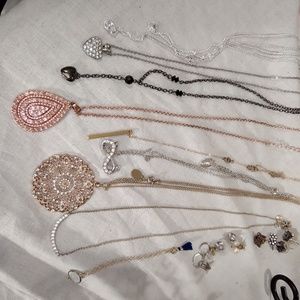 Bundle of dainty jewelry - necklaces, bracelets, earrings